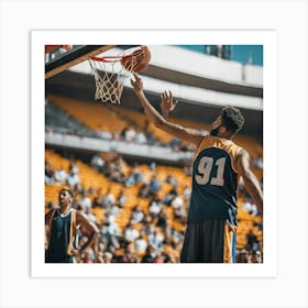 Basketball Player Dunks The Ball 2 Art Print