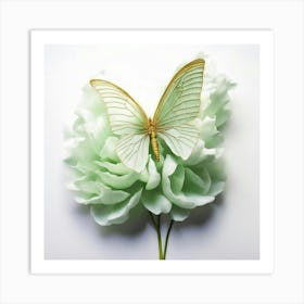 Butterfly On Peony Art Print