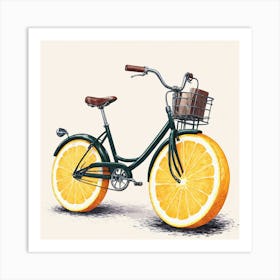 Orange Bicycle 8 Art Print