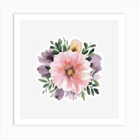 Watercolor Flowers 3 Art Print