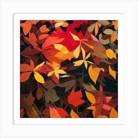 Bright Autumn Leaves Art Print