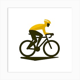 Cyclist Riding A Bike Art Print