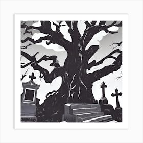 Graveyard Tree Art Print