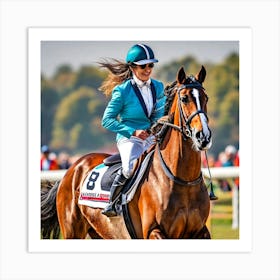 Jockey On Horse Art Print