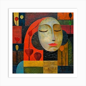 "A Woman in Love" Abstract Painting Art Print