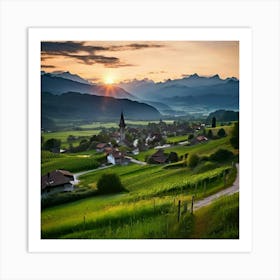 Tour Tourism Europa Field Small Town Community Village Agriculture Idylli Traditional Tranq (4) Art Print