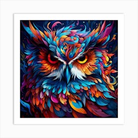 Colorful Owl 4 Art Print