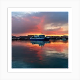 Sunset On A Cruise Ship Art Print