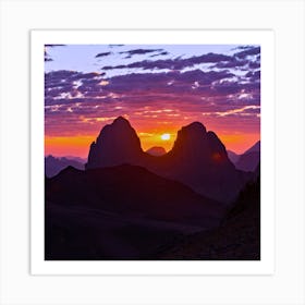 Sunset In The Mountains Art Print