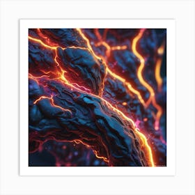 Fire lines in the dark Art Print