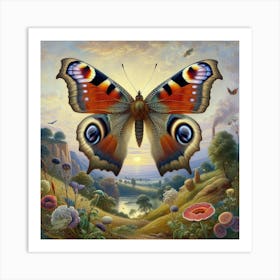 Peacock Butterfly Art Print