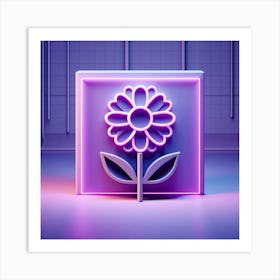 Neon Flower 1 Art Print