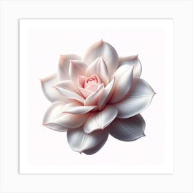 White Lotus Flower Art Print