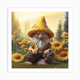 Gnome In The Field Art Print