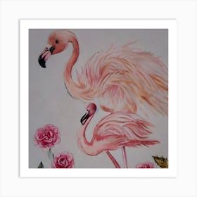 Beautiful Flamingos Art Print