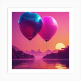 Heart Balloons Art Print