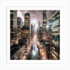 New York City At Night Art Print