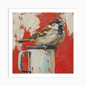 Sparrow In A Mug 8 Art Print