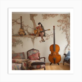 Girl And A Guitar Art Print