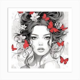 Butterfly Girl 27 Art Print