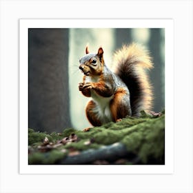 Squirrel In The Forest 226 Art Print