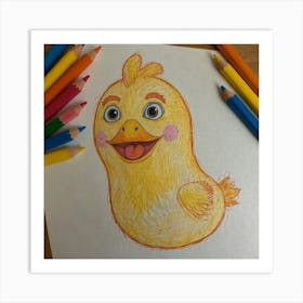 Chicken Drawing Art Print