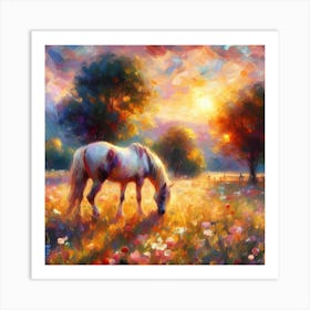 Horse nature Impressionism 5 Art Print