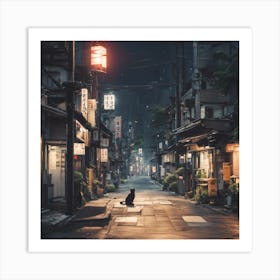 City At Night in tokyo Art Print