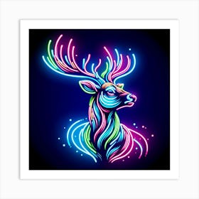 "Neon Noble" is a mesmerizing artwork that captures the regal elegance of a stag in an explosion of neon glow. This striking piece juxtaposes the natural grace of wildlife with the pulsating vibrancy of neon art. The fluorescent lines carve out the stag's form, creating a dynamic visual flow that seems to pulse with life, making it a perfect statement piece for contemporary decor. This art brings a unique, electrifying energy to any room and is especially suited for those with a love for bold colors, modern design, and the majesty of nature. With "Neon Noble," transform your living space into a gallery of modern luminescence and wild elegance. Art Print