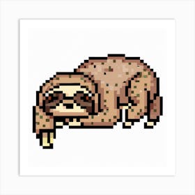 Lazy Pixel Sloth Art Print