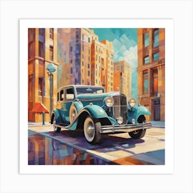 Old Car In The City 1 Art Print