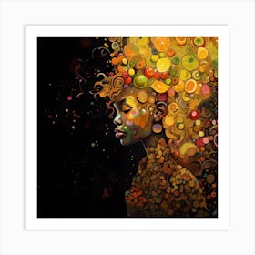 Woman With Colorful Hair Art Print