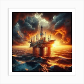 Oil Rig Art Print