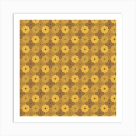 Brown Retro Pattern 05 Art Print