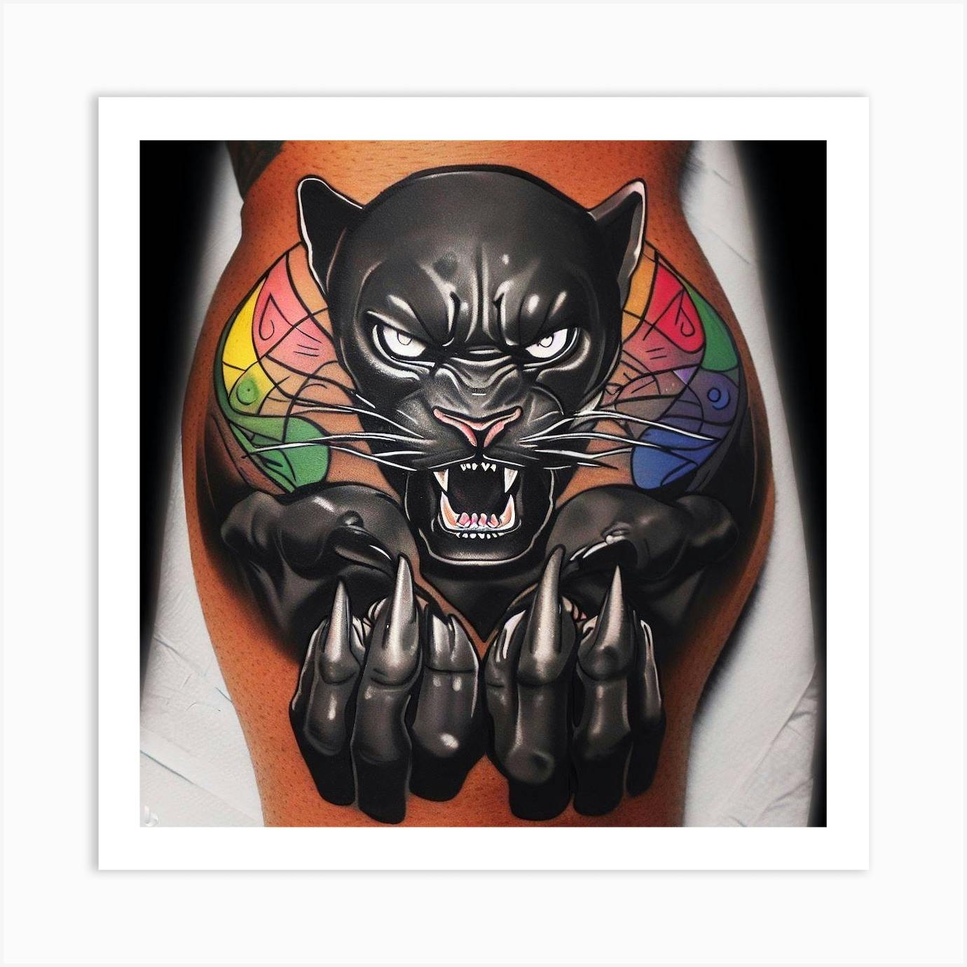 Tattoo uploaded by blackline tattoo • #blackpanther #panther #cat #wildcat  #exotic #animal #predator #realistic #realisticcolour #realism #chest  #teeth #eyes #wild • Tattoodo