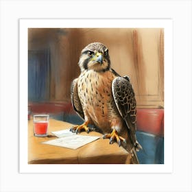 Falcon At The Bar Art Print