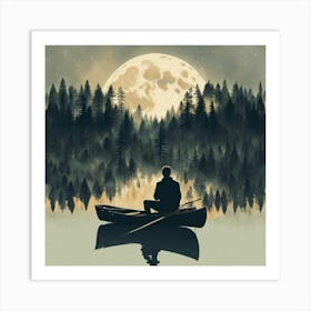 Man In A Canoe Art Print