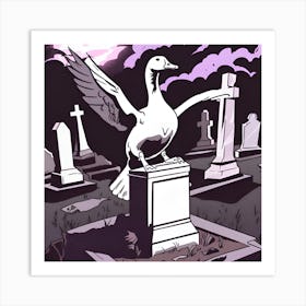 Goose In The Graveyard Art Print