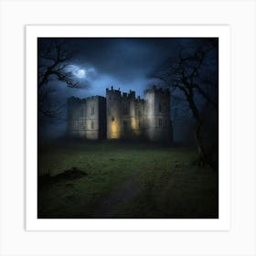 Dark Castle At Night Art Print