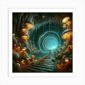 Tunnel Of Mushrooms Art Print
