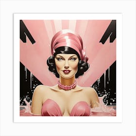 Pin Up Girl - Art Deco Style - Woman Art Print