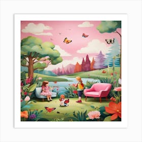 Children In The Garden Art Print