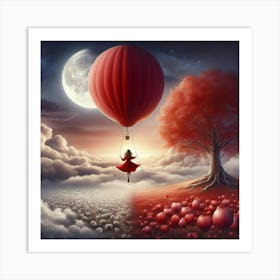 Red Hot Air Balloon Art Print