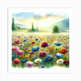 Poppies In The Meadow Art Print