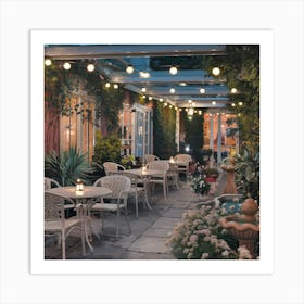 Patio At Dusk Art Print