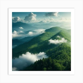 Aerial View Of The Blue Ridge Mountains Art Print