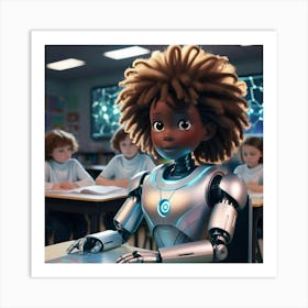 Robot In Classroom 10 Art Print