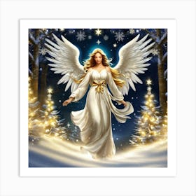 Angel In The Snow 2 Art Print