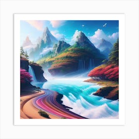 River In The Mountains 14 Art Print