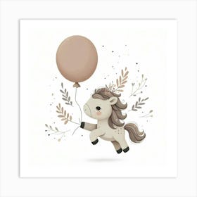 Little Pony With Balloon Art Print